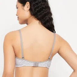 Clovia Grey Printed Full Coverage Non-Wired T-Shirt Bra image 2