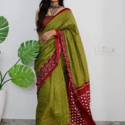 Saree Mall Green Cotton Printed Saree With Unstitched Blouse-image-92
