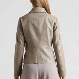 Only Brown Regular Fit Biker Jacket image 3