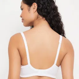 Clovia White Cotton Non-Wired Full Coverage Bra image 2