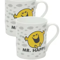 Clay Craft Multicolor Fine Ceramic Abstract Milk Mug 350 ml - 2 Pc image 3