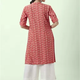 Rangmanch by Pantaloons Red Printed Straight Kurta image 2