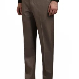 Louis Philippe Brown Slim Fit Printed Trousers image 3
