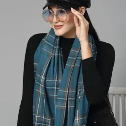 Mafadeny Peacock Regular Fit Chequered Stole image 4