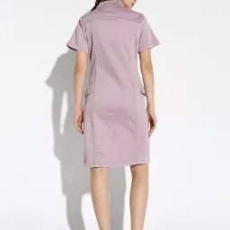 showoffff SHOWOFF Light Purple Regular Fit A Line Dress image 3