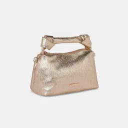 Forever Glam by Pantaloons Golden Textured Medium Handbag image 3