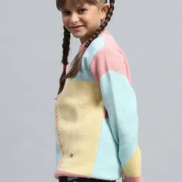 Monte Carlo Girls Multicolor Color Block Full Sleeves Pullover image 3