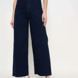 MADAME Blue Plain Mid rise Jeans-image-72