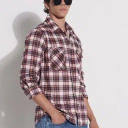 showoffff SHOWOFF Red Relaxed Fit Checks Shirt image 3