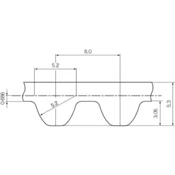 Mitsuboshi High Hardness Synthetic Rubber Mega Torque Timing Belt MTS8M Type (Length 856 mm, Teeth 107), 600MTS8M856G image 2