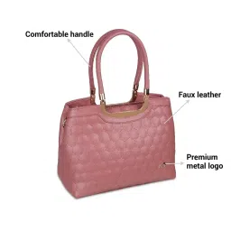 Metro Pink Quilted Medium Shoulder Handbag image 3