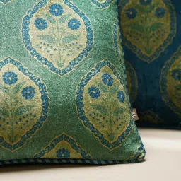 Pure Home and Living Motif Green Velvet Standard Cushion Covers image 3