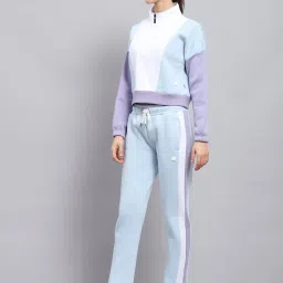 Rock.it by Monte Carlo Women Solid Regular Fit Mock Neck Full Sleeve Tracksuit With Zipper Closure image 3