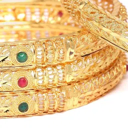 YouBella Gold Plated Stylish Traditional Bangle Set image 3