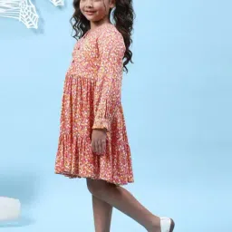 biba girls Biba Kids Orange Printed Dress image 3