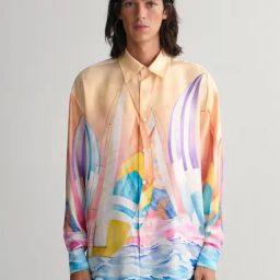 Gant Orange Oversized Printed Shirt-picture-49