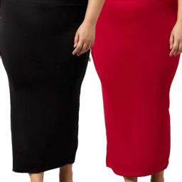 Secrets By ZeroKaata Pink & Black Plain Saree Shapewear - Pack Of 2-picture-37