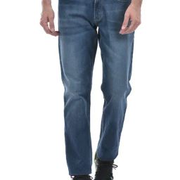 NUMERO UNO Dark Blue Faded Mid Rise Regular Fit Solid Stretchable Jeans-picture-39