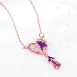 GIVA 92.5 Sterling Silver Love with Gingko Necklace for Women-image-13