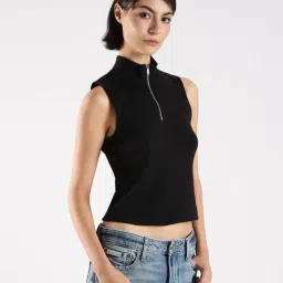 CALVIN KLEIN JEANS Black Slim Fit Top image 4
