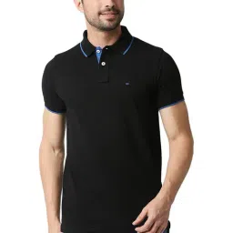 Basics Black Beauty Cotton Muscle Fit Polo T-Shirt-image-44