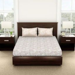 Spaces Nimbus Cloud Cotton 144 TC Double Bed Sheet With Pillow Covers-picture-10