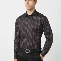 Van Heusen Brown Cotton Slim Fit Printed Shirt image 3