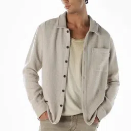 Jack & Jones Beige Cotton Oversized Shirt image 4
