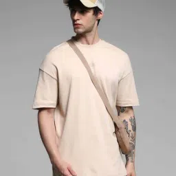 Jack & Jones Beige Cotton Oversized T-Shirt-picture-25