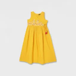 Melange by Lifestyle Girls Yellow Embroidery Dress-picture-42