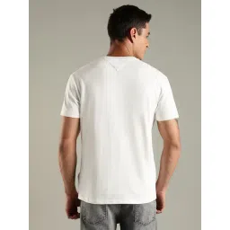 Tommy Hilfiger White Cotton Regular Fit Logo Printed T-Shirt image 2