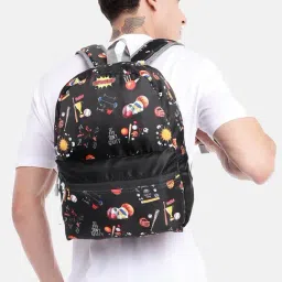 Bad Habit Black Inferno Printed Backpack-image-61