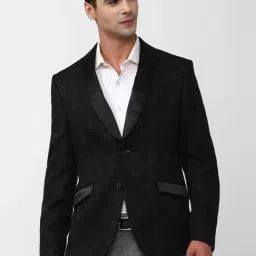V Dot Black Skinny Fit Blazer-image-34