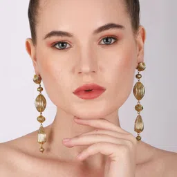 StyleCast Gold-Plated Teardrop Shaped Drop Earrings image 3