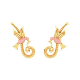 P.C. Chandra Jewellers 22k Gold Bird Shaped Cute Design Stud Earrings-picture-5