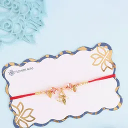 Floweraura Artificial Beaded Hearts Thread Rakhi With Roli-picture-52