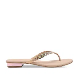 Rocia by Regal Women's Rose Gold Thong Sandals-image-90
