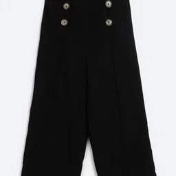 Chuppan Chupai Girl'S Palazzo With Button Detail At Front - Black-image-21