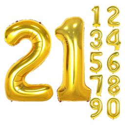 Bubble Trouble 16 Inch Foil Balloon Number 21 - Golden-picture-44