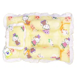 Babytoons Baby Bedding Set New Born Mattress Gaddi with Pillow & Bolsters (0-6 Months) Yellow-picture-25