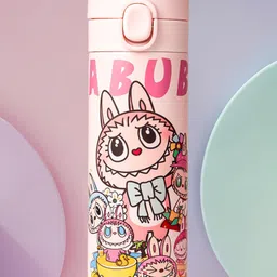 BAYBEE Stainless Steel Kids Sipper Water Bottle 420ml | Spill-Proof, BPA Free Insulated Sipper for Hot & Cold Drinks | One Hand Flip Lid, Non-Skid Base, Drinking Water Bottle for Boys Girls (Pink)-image-81