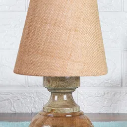 Devansh Beige Jute Natural Wood Table Lamp image 2