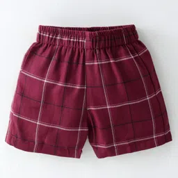 Rikidoos Cotton Pack Of 2 Checked Boxers - Maroon & Blue image 2