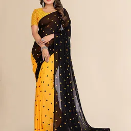Moda Rapido Polka Dot Poly Georgette Saree image 1