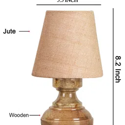 Devansh Beige Jute Natural Wood Table Lamp image 3