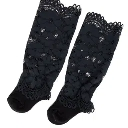 Tipy Tipy Tap Floral Lace Embellished Socks With Headband Set - Black image 4