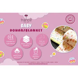 Trance Home Linen Pure Malmal Cotton Multipurpose Crib Blanket and Baby Dohar- Damask Grey Mustard image 5