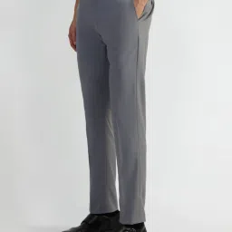 Arrow Silver Slim Fit Self Pattern Trousers image 3