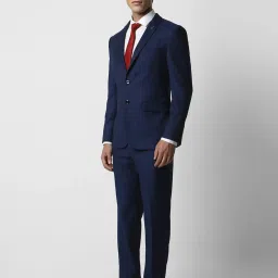Van Heusen Navy Slim Fit Texture Two Piece Suit image 3
