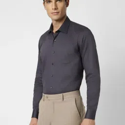 Van Heusen Grey Cotton Slim Fit Printed Shirt image 3